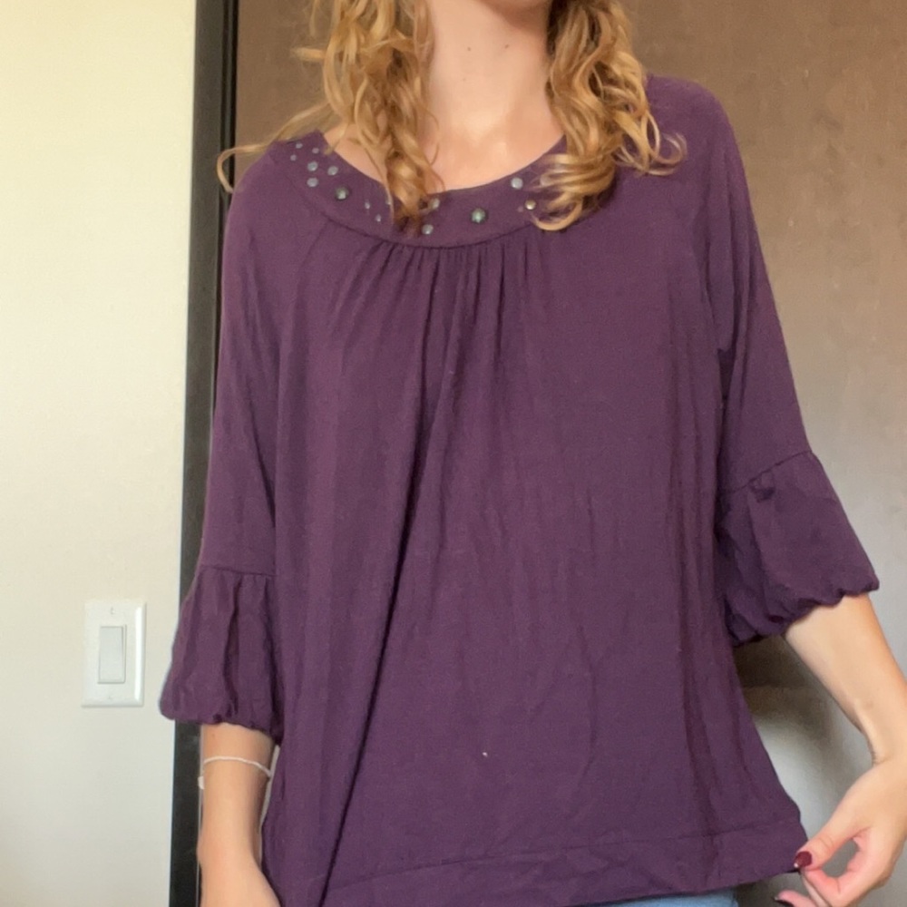 Purple rhinestones top